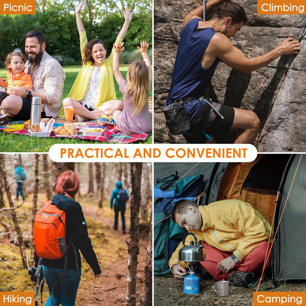 Lightweight Ti 5 Pieces Set Ti 750ml Pot 450ml and 350ml Water Cup with Lid Collapsible Handle