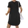 Женские повседневные футболки с короткими рукавами и карманами Платья Платья Платья с короткими рукавами