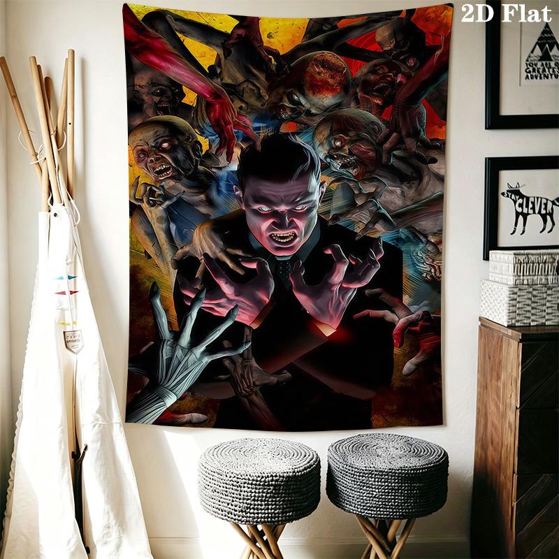 The Slashers Horror Meets Music Tapestry Wallmounted Background Cloth Homestay Soft Decoration Tapestry Soft Atmospheric Background Cloth
