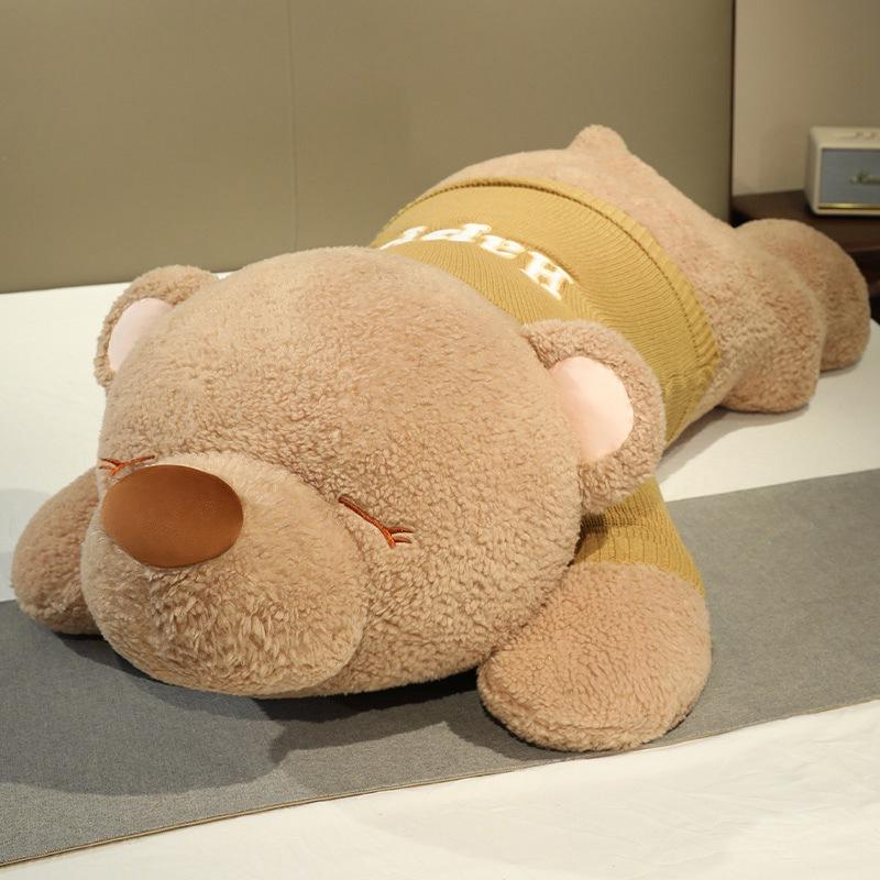 Large Dog Throw Pillow Plush Toy Doll Teddy Dog Doll Girl Bed Sleeping Soothing Doll