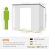 4 x 6ft Galvanised Metal Garden Shed, with Locking Door - Grey