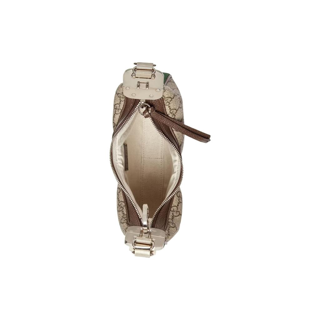 Gucci Сумка-пельмень с фурнитурой из палладия, холст, отделка кожей, женские сумки 699409-96GRN-4091