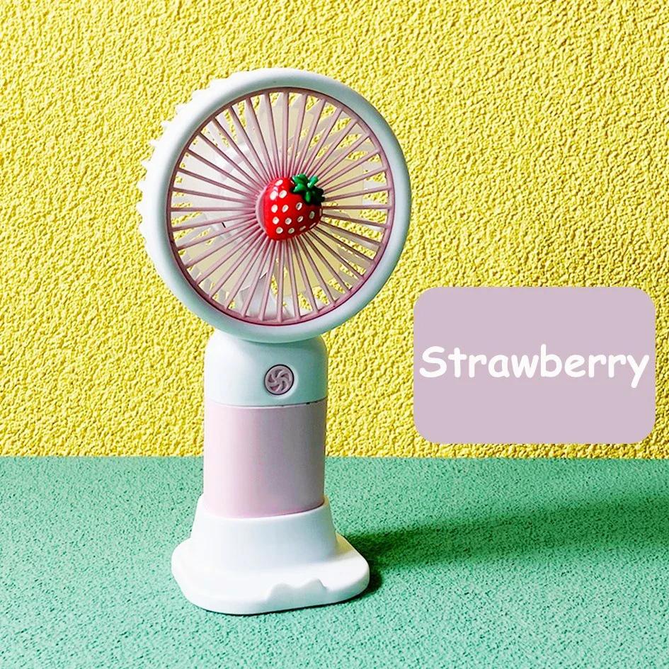 Фруктовая съемная док-станция USB-зарядка портативный настольный вентилятор милый мини портативный вентилятор офисный учебный уличный подарок ручной веер складной