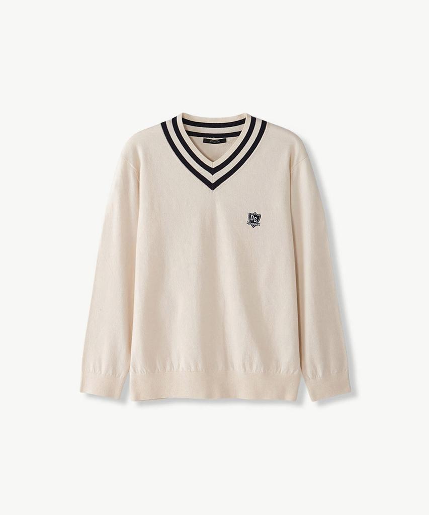 STCO Diems Golf V-Neck Knit White (Classic Fit)_Dgkva61Csw