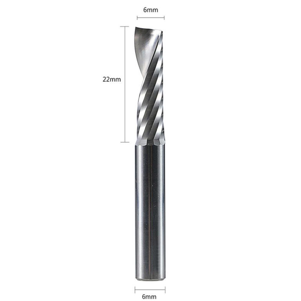 1PCS Carbide End Mill 6*22mm For MDF CNC Router Bits Single Flute