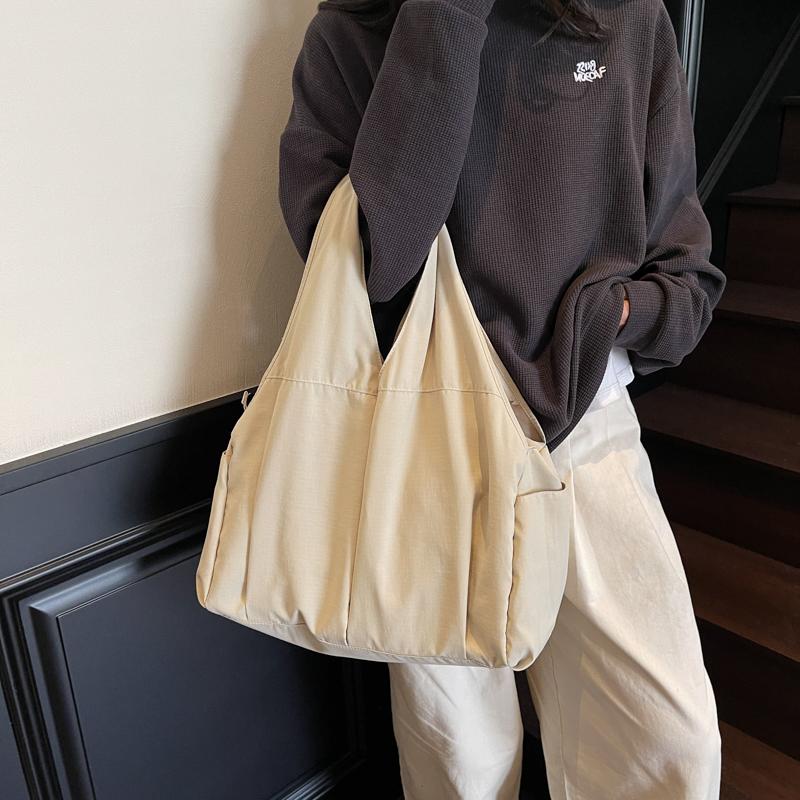 Сумка Легкая Большая Вместительная Сумка Через Плечо Дорожная Сумка Однотонная Сумка-тоут