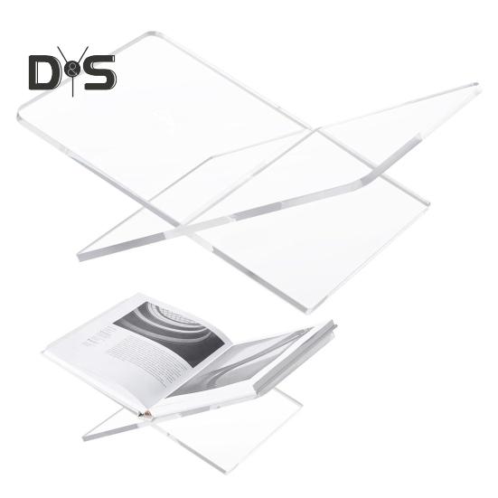 2 шт./комплект акриловая подставка для книг держатель X-образный дизайн прозрачный стиль утолщенная полка для чтения книжная витрина для книг