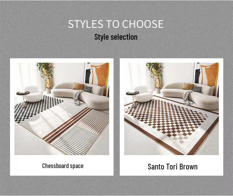 Modern Checkered Loop Pile Living Room & Bedroom Area Rug