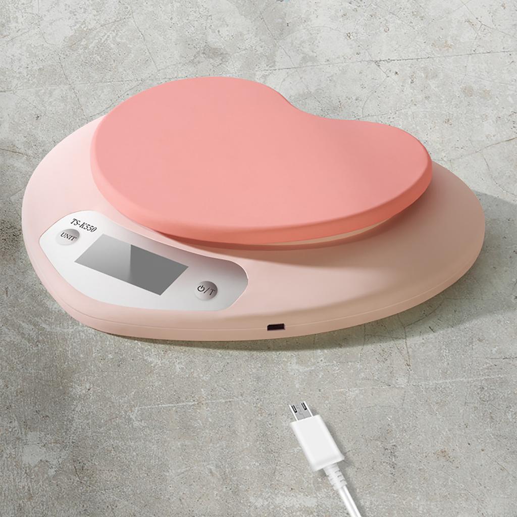 Digital Food Scale HD LCD Display 3 Units Accurate Heart Shaped Small Kitchen Electronic Scale for