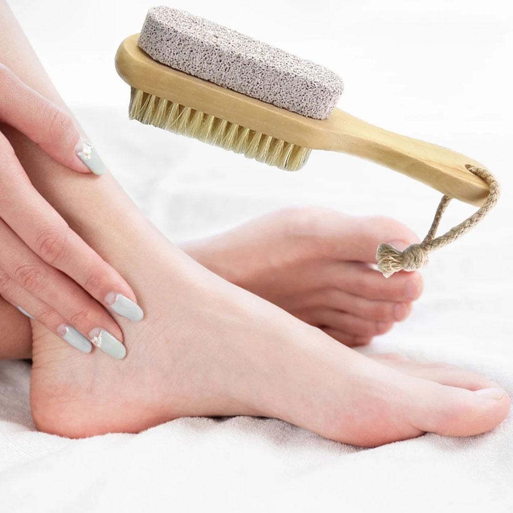 Отшелушивающая щетка для ног, деревянная, плавающая, двухсторонняя, инструмент для удаления, щетка для ног, отшелушивающая S9K8