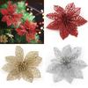 4Pcs/10pcs Hollow Xmas Flowers Artificial Christmas Hollow Flower For Christmas Tree Decorations Orna
