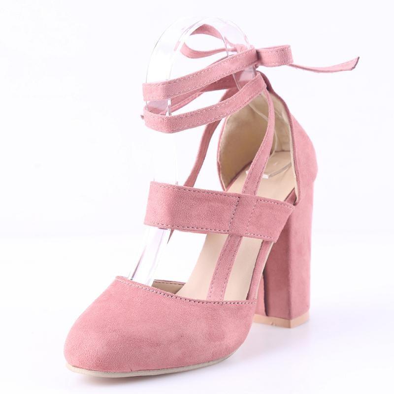 Женские летние сексуальные замшевые сандалии на толстом высоком каблуке для вечеринок