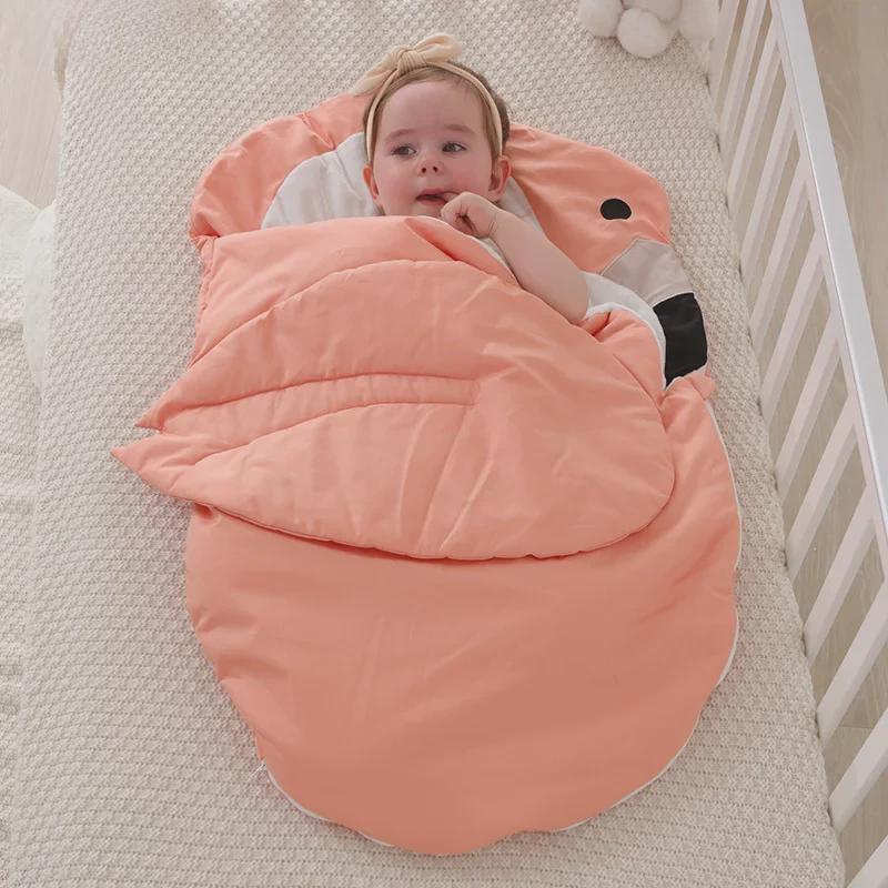 Inxiuli Baby Sleeping Bag - Cartoon Cotton, Warm & Cozy for 0-18 Months, Suitable for Autumn/Winter or Air Conditioning.