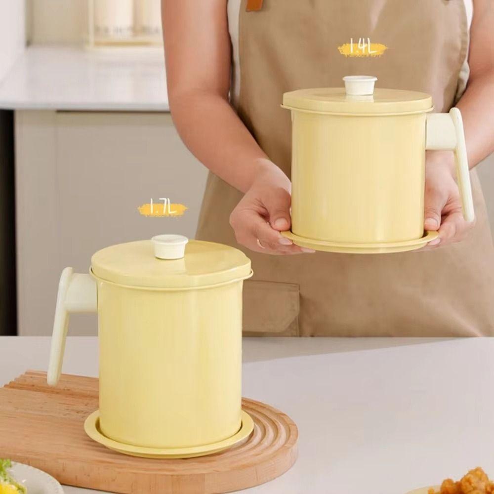 BPA-Free Grease Separator Anti-Leakage Stainless Steel Strainer Oil Filter Pot Deep Frying