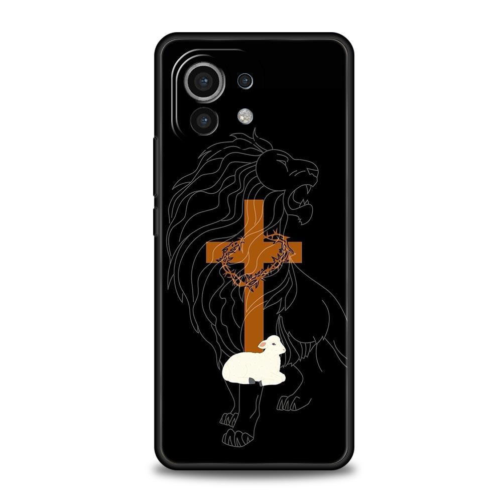 Чехол для телефона для Xiaomi Mi 15 14 13 12 11 Lite 14T 13T 12T 11T Pro Poco X6 X5 X3 Pro F6 F5 F4 Христианская Библия Иисус Черный Чехол