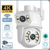 Новая 8MP EU 4K двойной объектив WIFI PTZ IP-камера безопасности двойной экран в реальном времени Ai автоматическое отслеживание обнаружения тела наружное водонепроницаемое видеонаблюдение CCTV