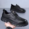 2025 мягкая подошва мягкая поверхность мужские весенние взрывные повседневные кожаные туфли низкий верх ботинки Мартин большая голова рабочая универсальная волна