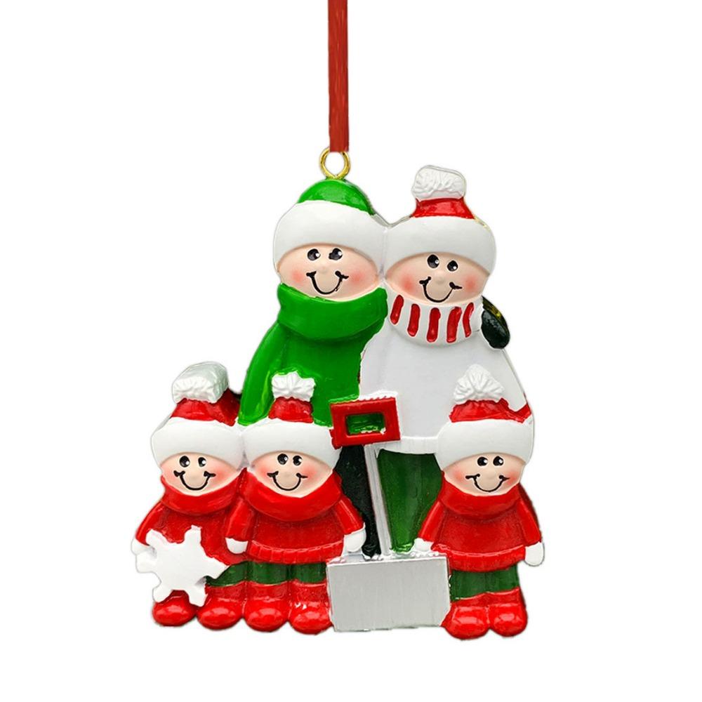 Цветная роспись Семейные Рождественские подвески из смолы Украшения для рождественской елки Рождество