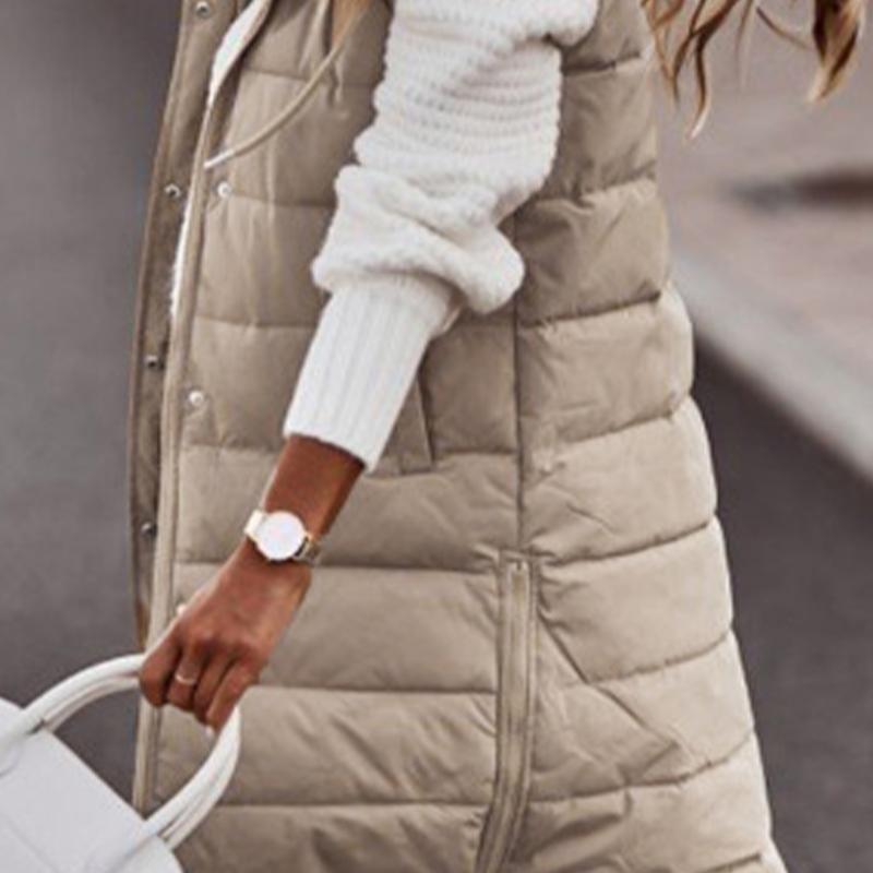 Осенняя и зимняя одежда, толстые женские зимние пальто большого размера без рукавов, уличная хипстерская женская куртка с капюшоном