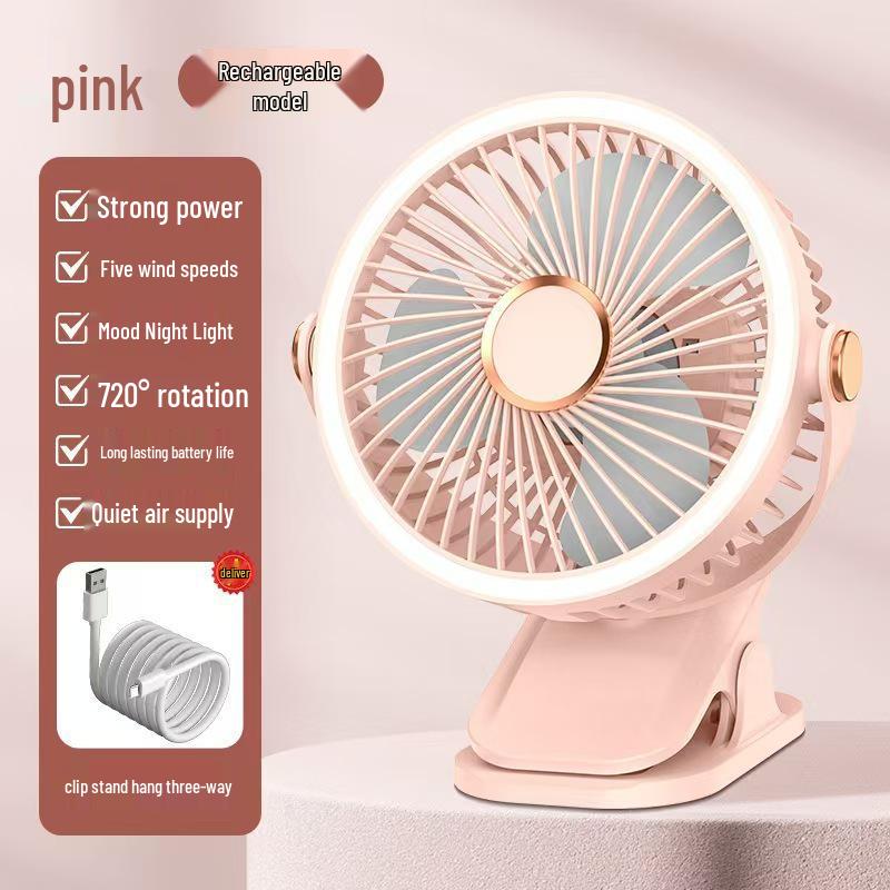 USB Rechargeable Silent Desk Fan for Home, Office, or Dorm - Compact and Quiet for Students
