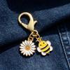 Ornaments Bee Flower Pendant Oil Dripping Bag Hanging Key Ring Bee Keychain  Bag Key Decor