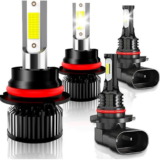 Compatible For 1997 1998 1999 2000 2001 2002 2003 Ford F150 F250 F350 F450 Light Bulbs, 9007 HB5 High Low Beam 9006/9145 Fog Lights, 6500K Light