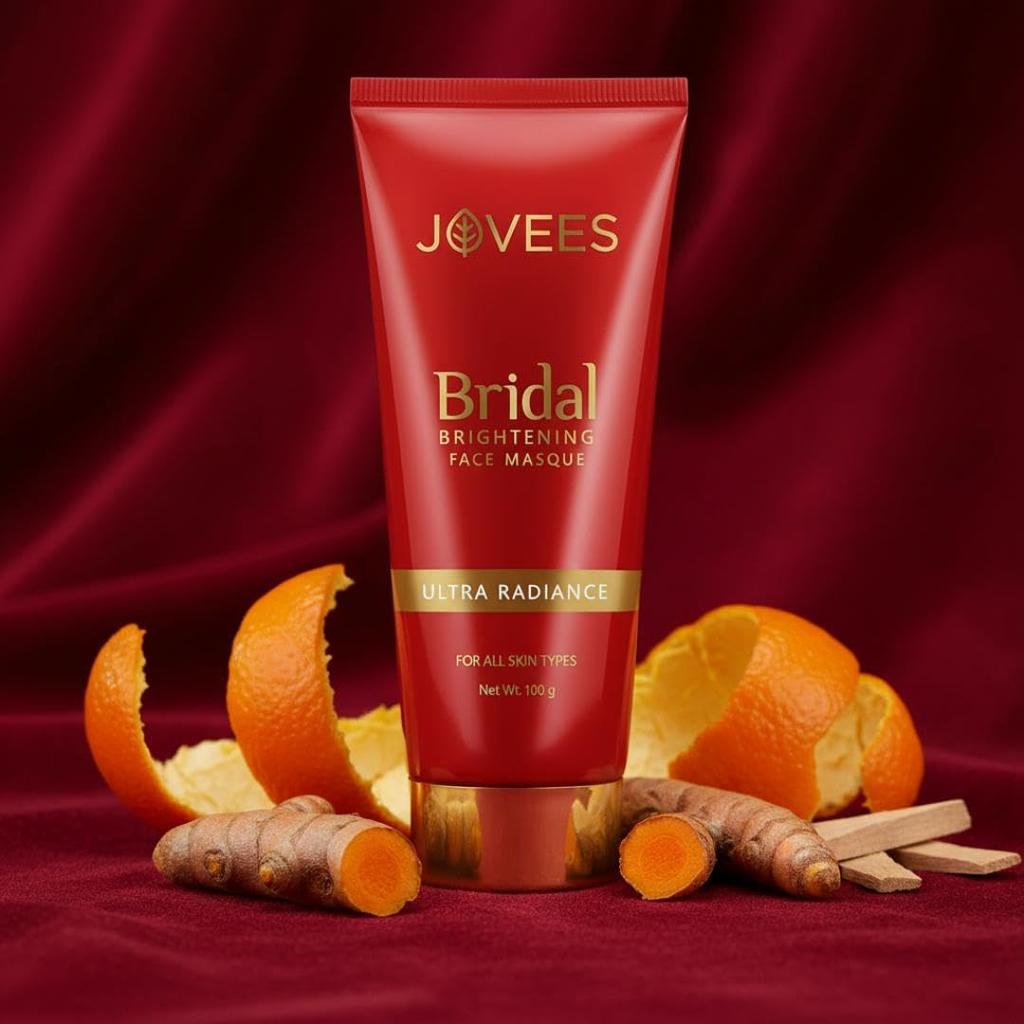Jovees Herbal Bridal Brightening Face Masque Pack 100gm | Ultra Radiance Glow Mask For Dull Skin | Pore Cleansing And Even Tone For All Skin Types