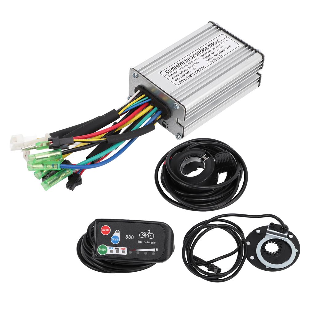 Electric Bicycle 17A Controller with KTLED880 Display Sensor Throttle Kit for 350W Motor
