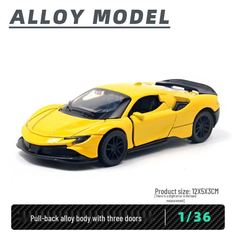 Модель спортивного автомобиля из сплава с функцией pull-back - Игрушка для детей с открывающимися дверями, идеально подходит для мальчиков и украшения торта.