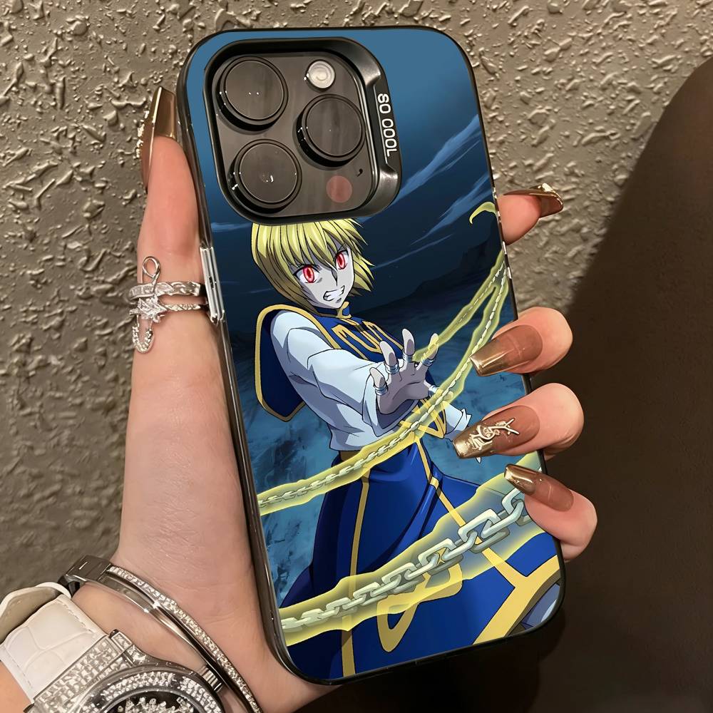 Kurapika HXH-h X Hunter Phone Case For iPhone 17,16,15,14,13,12,11 Plus,Pro Max,XS,Colored Silver Plated Inside Cover