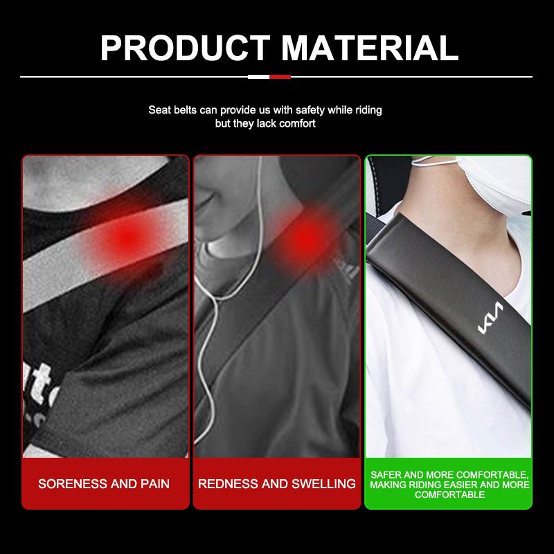 1/2Pcs Leather Car Seat Belt Shoulder Protector Seat Belt Cover For KIA Rio K5 K2 Sportage Ceed Sorento Picanto Stinger Soul ED7