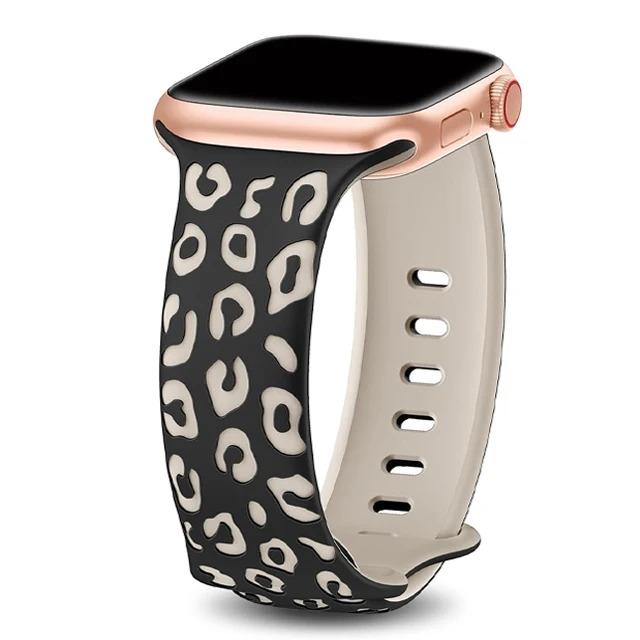 Ремешки Для Apple Watch Band 40мм 44мм 42мм 45мм 41мм 49мм 46мм Силиконовый Гравированный Correa Браслет Серия 8 9 7 SE 6 ultra 2 3 10
