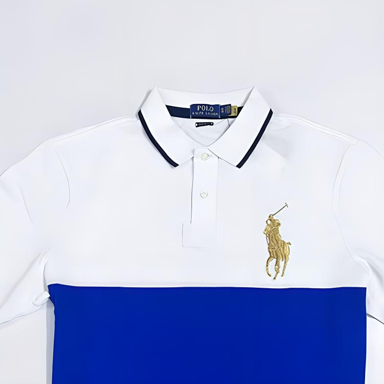 Polo Ralph Lauren Color Block Logo Вышитый повседневный короткий рукав поло рубашка мужская белая 710801879-001