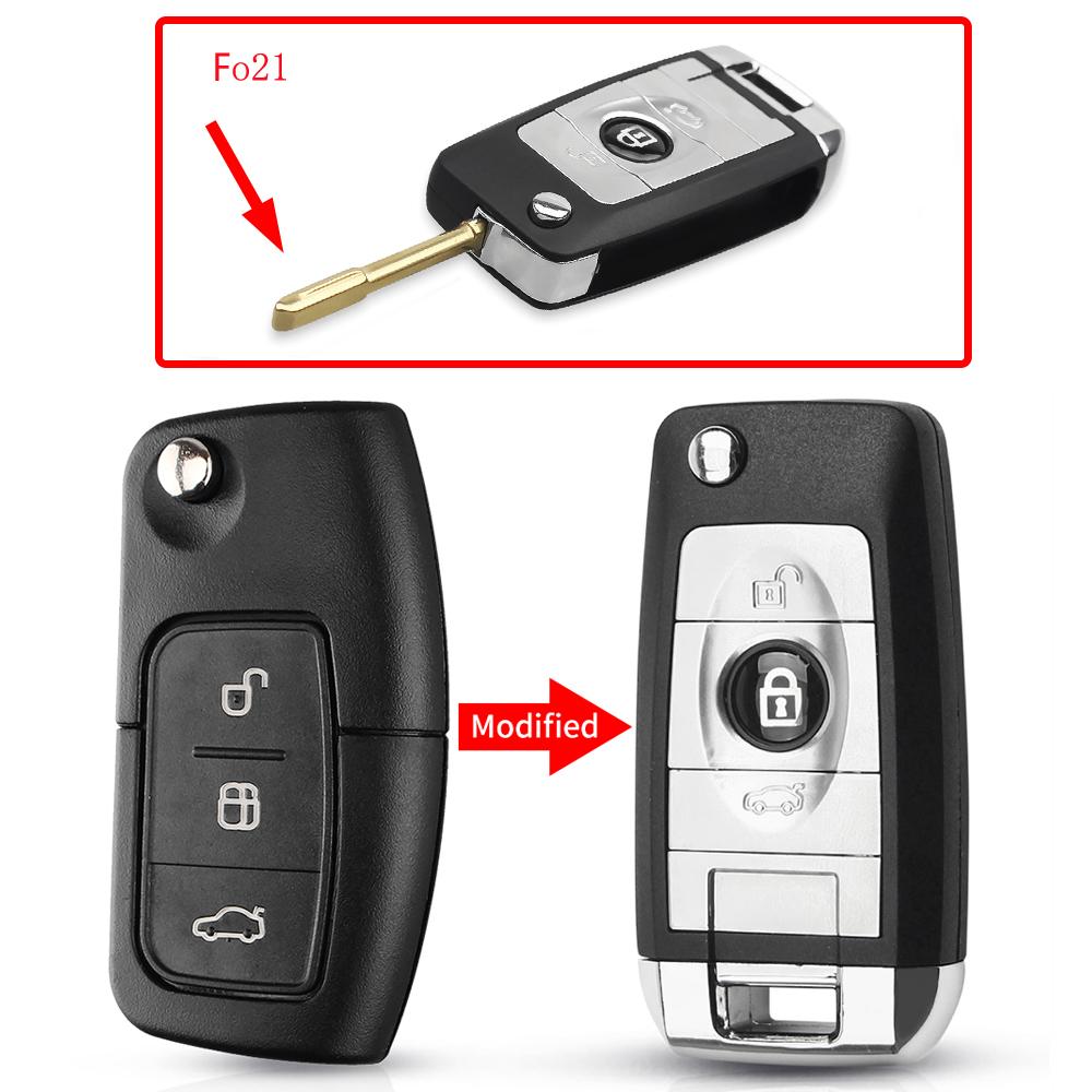 KEYYOU 3 Buttons Modified Flip Folding Remote Control Car Key Shell For Ford Focus 2 3 Mondeo Fiesta Galaxy C-MAX Key Fob Case