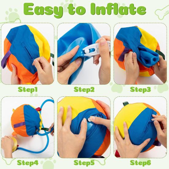 Herding Ball for Dogs Calming Ball with Cover Handle Inflatable Training Ball for Large Breeds Small Medium Dogs Active Play Exercise