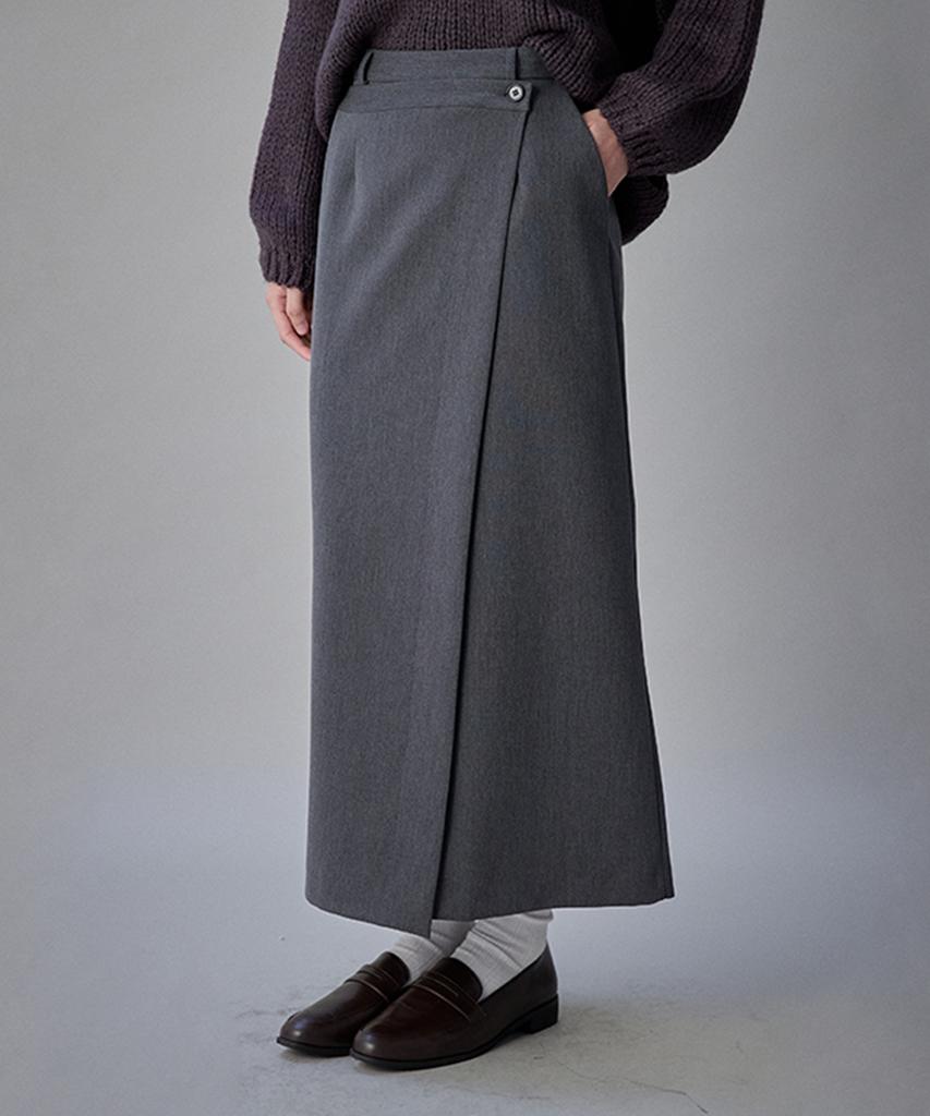 Cokette Coquet Layered Wrap Skirt Ash Gray