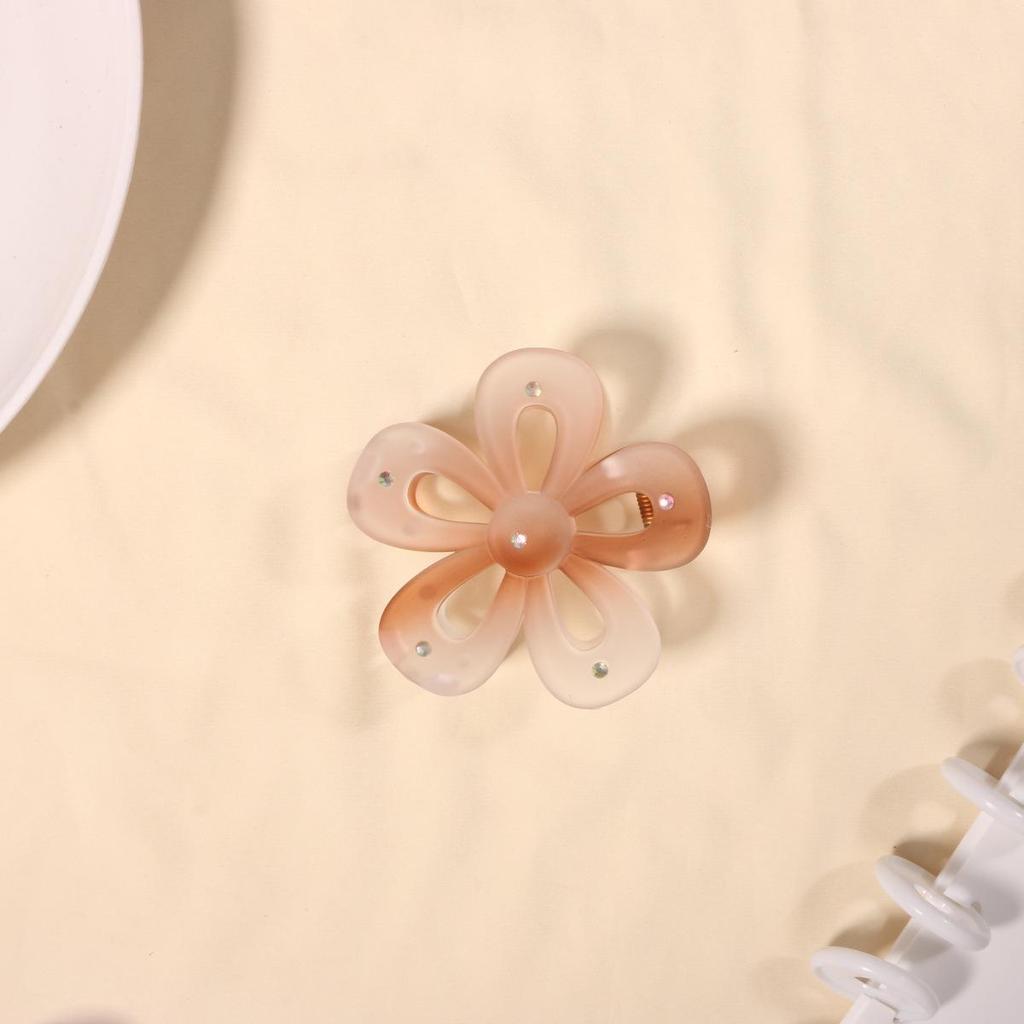 Матовый крабик для волос в форме цветка конфетного цвета – Пятилепестковый дизайн для женщин