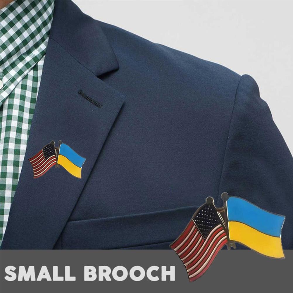 2Pcs 2022 Ukraine Flag Lapel Pin Badges National Waving Flag Pins Metal Flag Badge Pins Brooch Souvenir