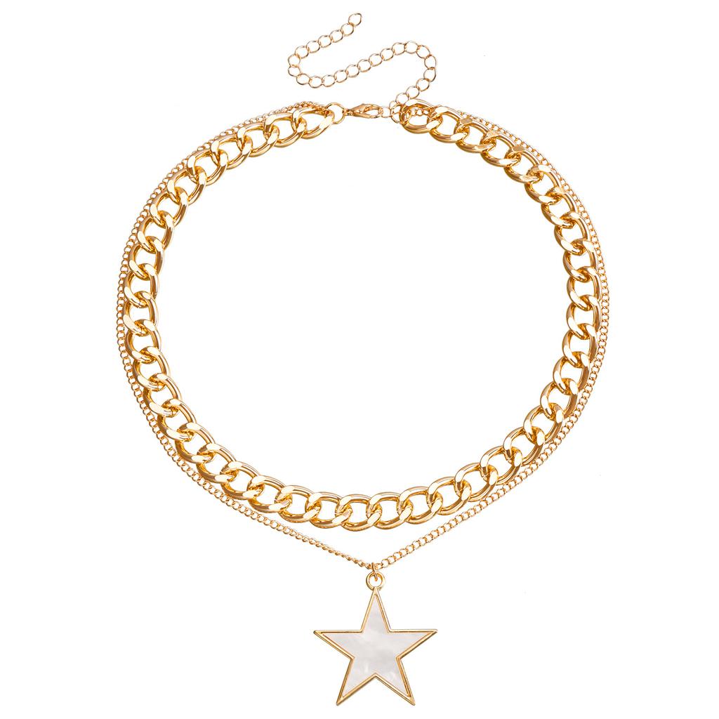 Accessories, Double Black Butterfly Imitation Fritillary Necklace For Women, Temperament Metal Coarse Aluminum Chain Necklace