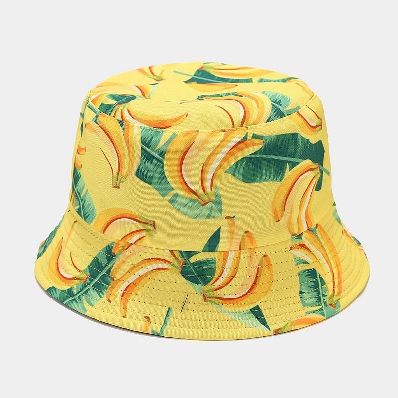 Fruit Pattern Fisherman Hat With Wide Brim For Summer Sun Protection And Casual Wear