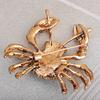 Blucome Fashion Large Crab Shape Brooches Gold Color Crystal Jewelry Pins Women Children Clothes Accessories Scarf Buckles