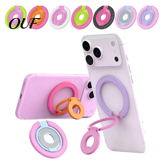 Multi Angle Phone Stand Magnetic Ring Holder for MagSafe, Foldable Metal Dual-Sided Finger Grip with N52 Desktop Office Magnets, Cell IPhone