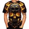 New Fashion Men's and Women's Crew Neck 3D HD Printed Skull Pattern T-shirt Street Style Unisex Fashion Top Large Size 100-6XL