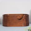 Wood Yarn Bowl with Holes Knitting Wool Holder Crochet Yarn Storage Bowl Embroidery Crocheting Storage Accessories