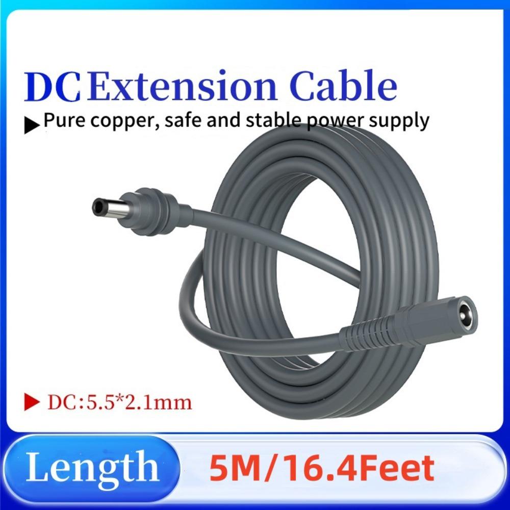 DC Male To Female Extension Adapter Cable 0.5-20M 20AWG Power Cable Cord DC5521 PVC Power Supply Cord for Starlink Mini Outdoor