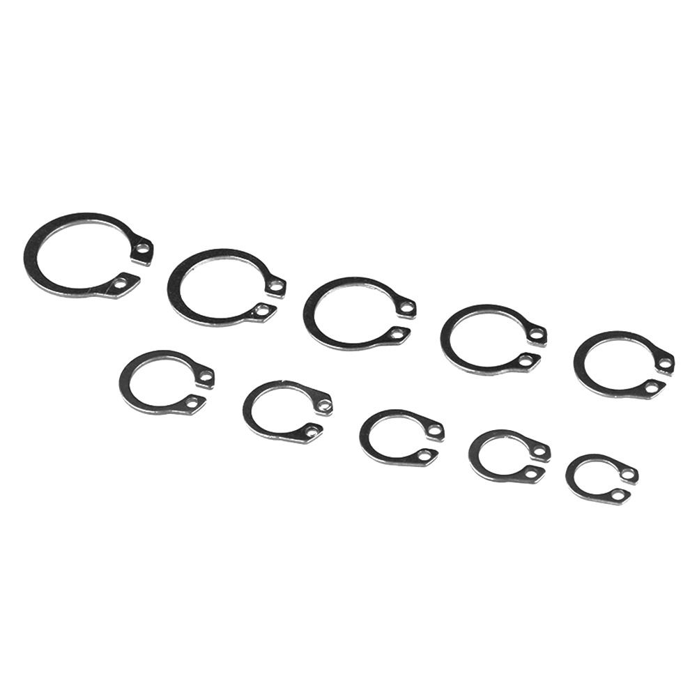 Retaining Holes Shaft Stainless Steel Lock Snap Ring E-type Cir Clip Circlip Set Collar Washer