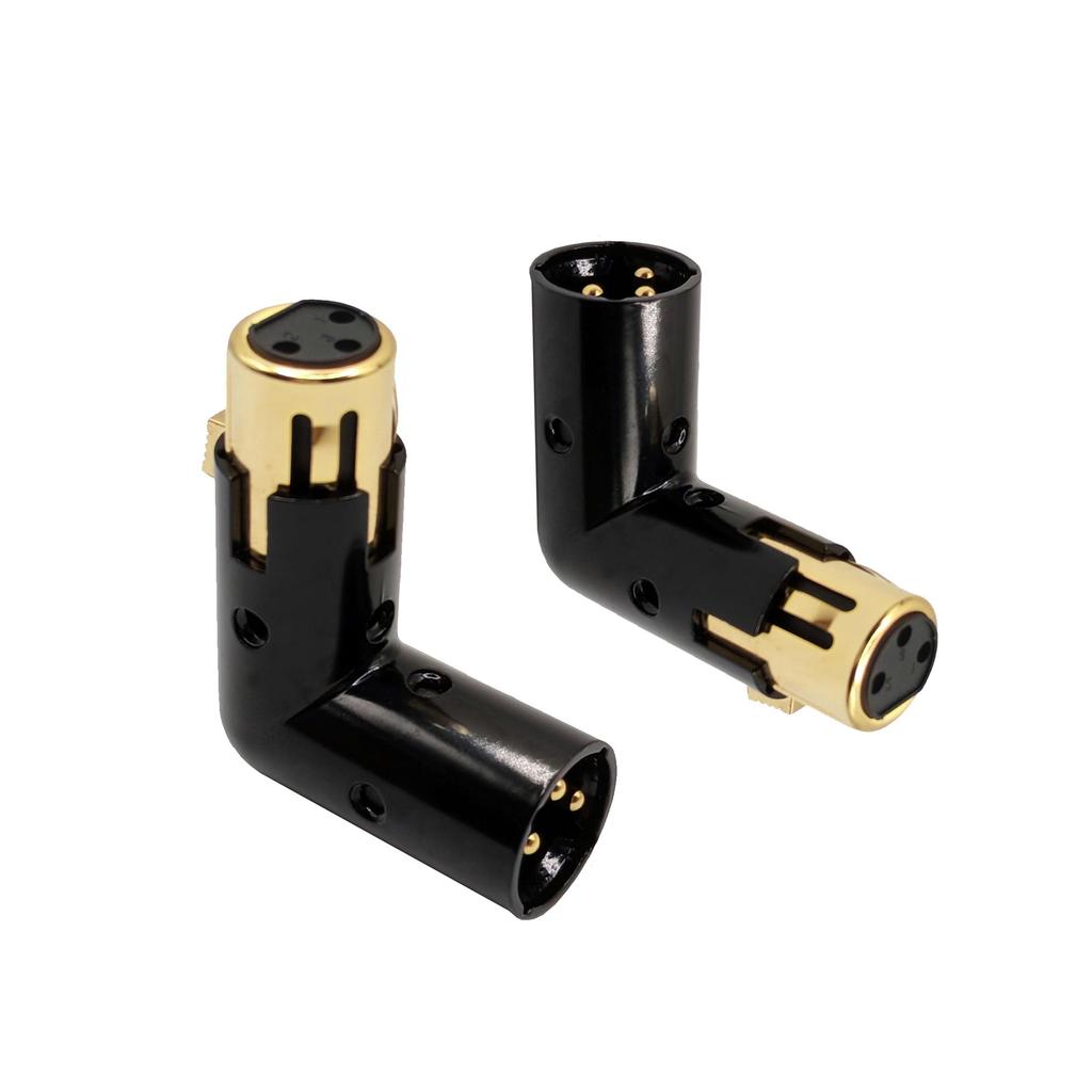 Voluty Tek XLR Прямой Угловой Регулируемый XLR для Аудиокабелей и PA Штекер-Розетка, 3-контактный 90-градусный Разъем, Системы, 2 шт.