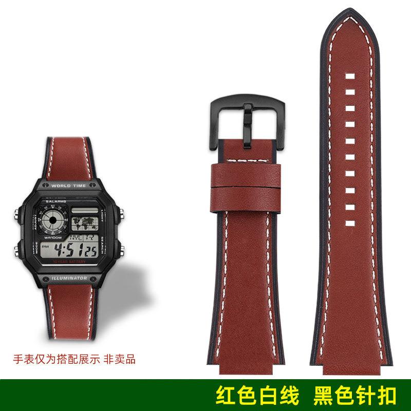 AE1200 A158 Ретро Натуральная Кожаная Ремешок Для Casio DW-H5600 A168 AE1300 Винтажный Браслет Часов Мужской Выпуклый рот Бычья кожа Браслет 18 ММ