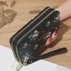 New Ladies' Versatile Double Zipper Korean Floral Large Capacity Mobile Phone Clutch and Soft Coin Purse