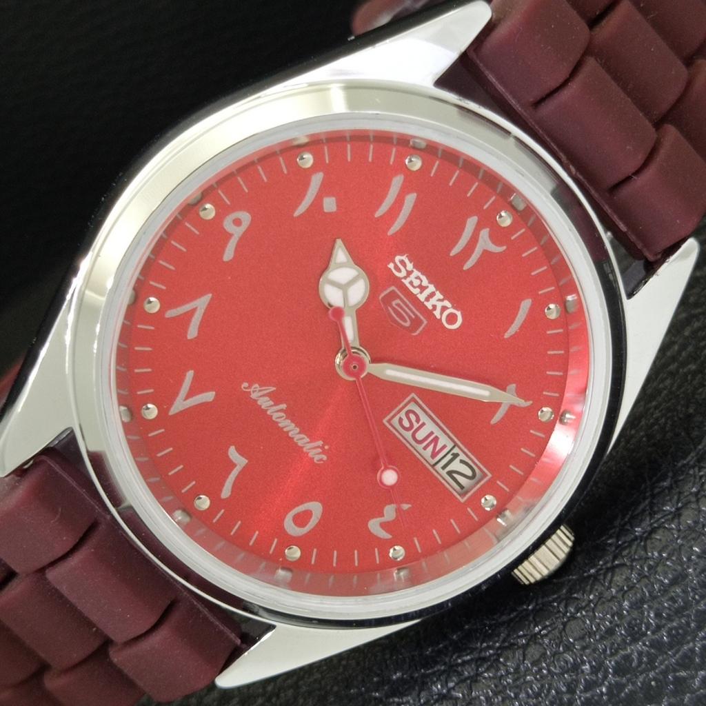 АВТОМАТИЧЕСКИЕ ВИНТАЖНЫЕ ВОССТАНОВЛЕННЫЕ SEIKO 5 ЯПОНИЯ 6309A МУЖСКИЕ ЧАСЫ С КРАСНЫМ ЦИФЕРБЛАТОМ a441250-4
